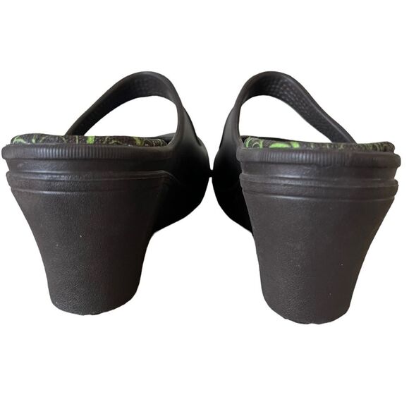 CROCS Frances Brown Slip On Mary Jane Style 3" Wedge Mules Clogs Women's Size 8 - Picture 10 of 12